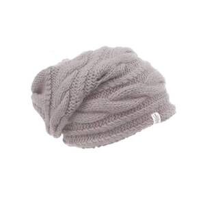 NEW NIRVANNA DESIGNS women's cable slouch hat in beige linen